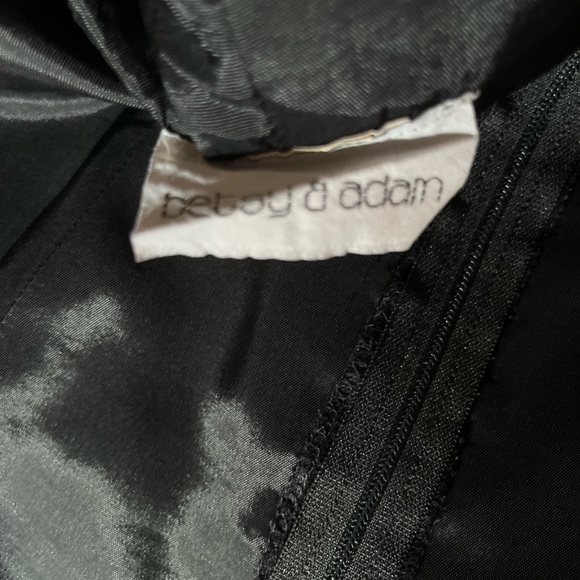 90'S  Classic elegant evening black top sheer with satin look detail blouse - Picture 9 of 10